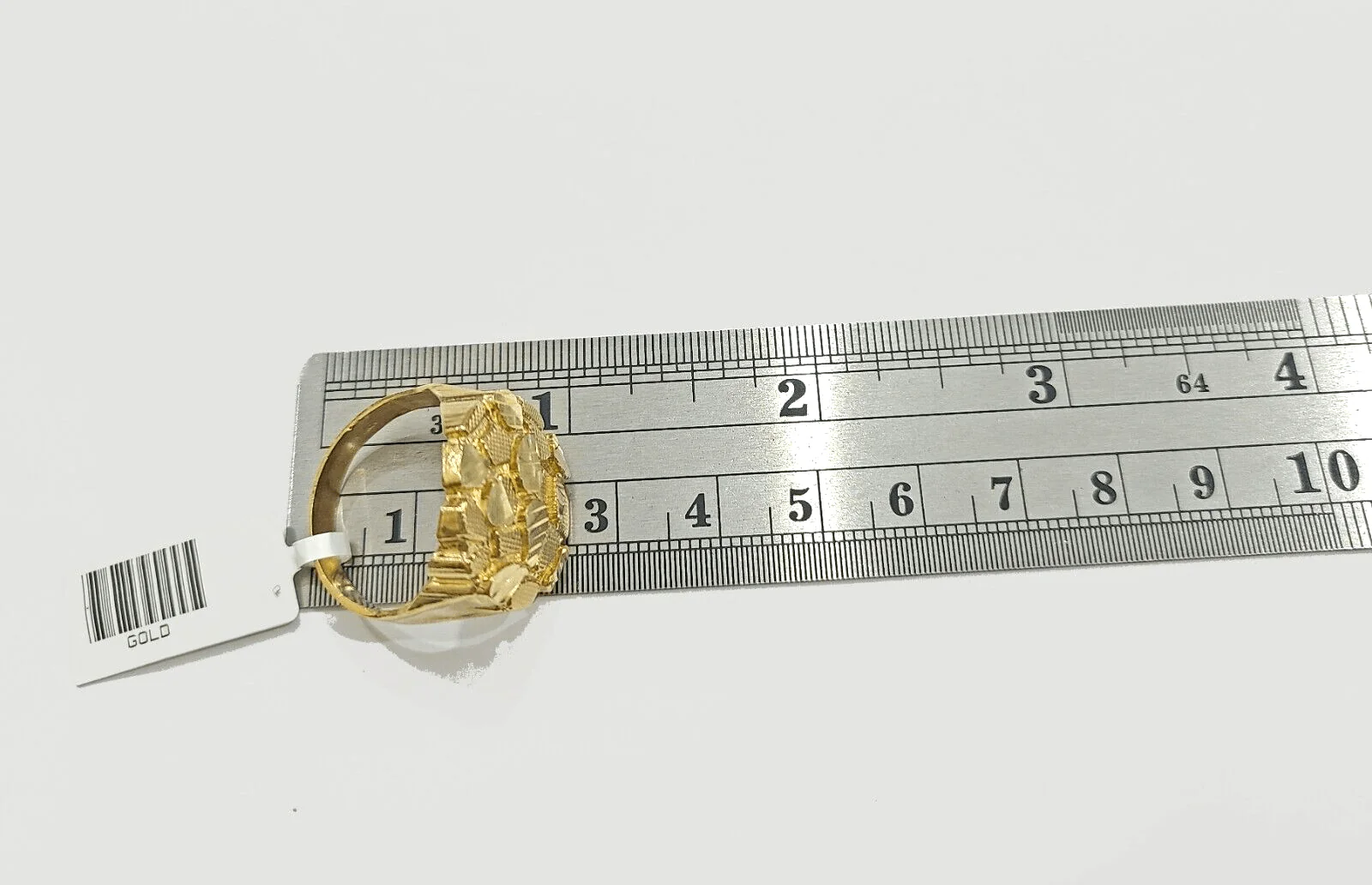 Real 10k Yellow Gold Nugget Ring Band Ring Sizes 6,7,8,9,10,11 & 12 - Image 5