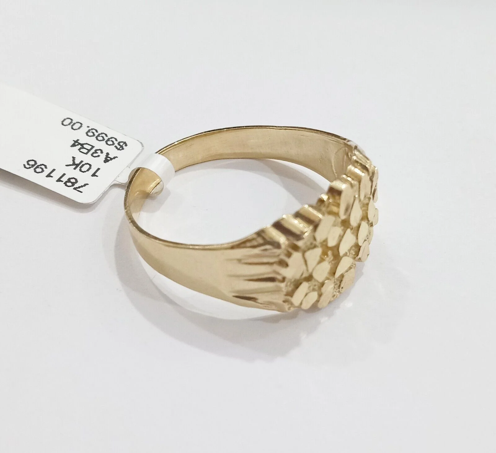 Real 10k Yellow Gold Nugget Ring Band All Sizes 10kt gold Casual  Pinky - Image 6