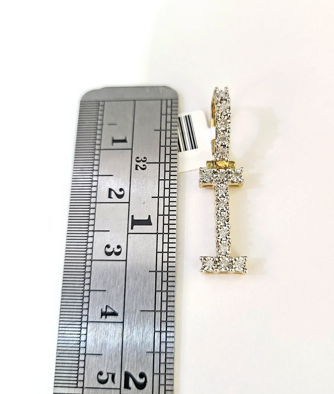 REAL 10k Yellow Gold Palm Chain I Diamond Initial Pendant Charm 3mm SET Necklace - Image 3