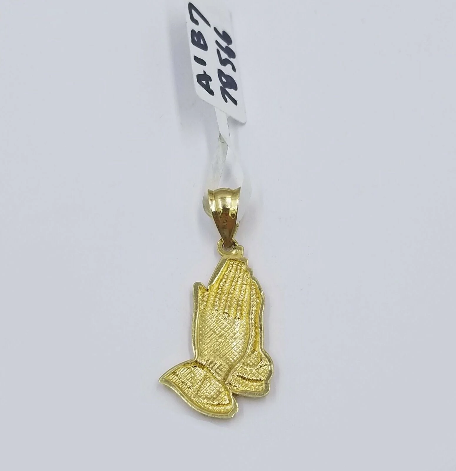 Real 10k Yellow Gold Praying Hand Charm Pendent Rope Chain 2.5mm 18" 20" 22" 24" - Image 4