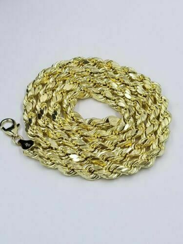 Real 10k Yellow Gold Praying Hand Charm Pendent Rope Chain 2.5mm 18" 20" 22" 24" - Image 7