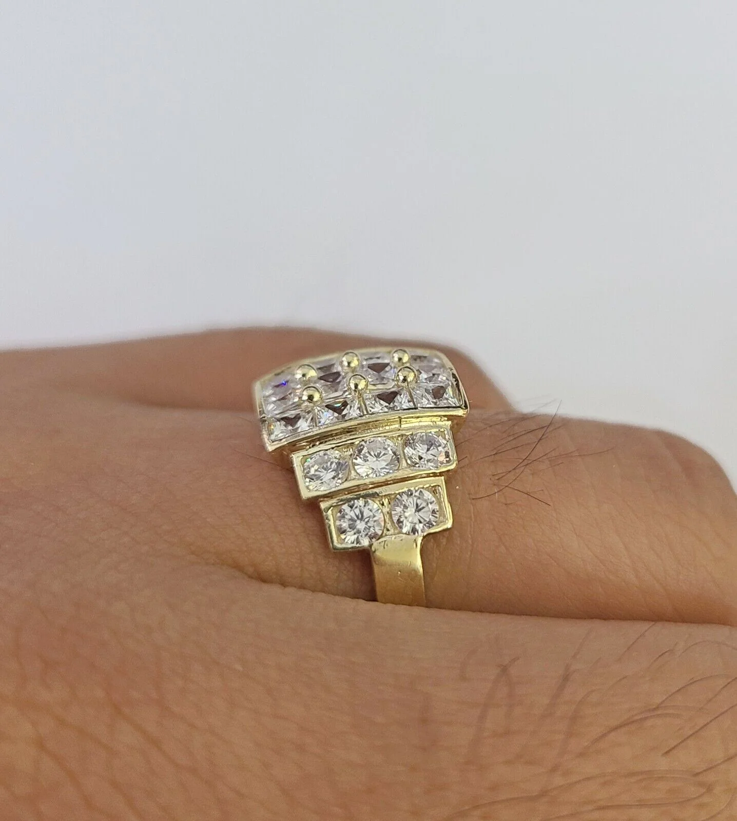 Real 10k Yellow Gold Ring Wedding Engagement Casual 10Kt Ring Sizes 6,7,8,9,10,11 & 12 - Image 2