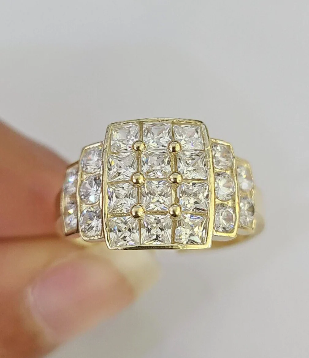 Real 10k Yellow Gold Ring Wedding Engagement Casual 10Kt Ring Sizes 6,7,8,9,10,11 & 12 - Image 4