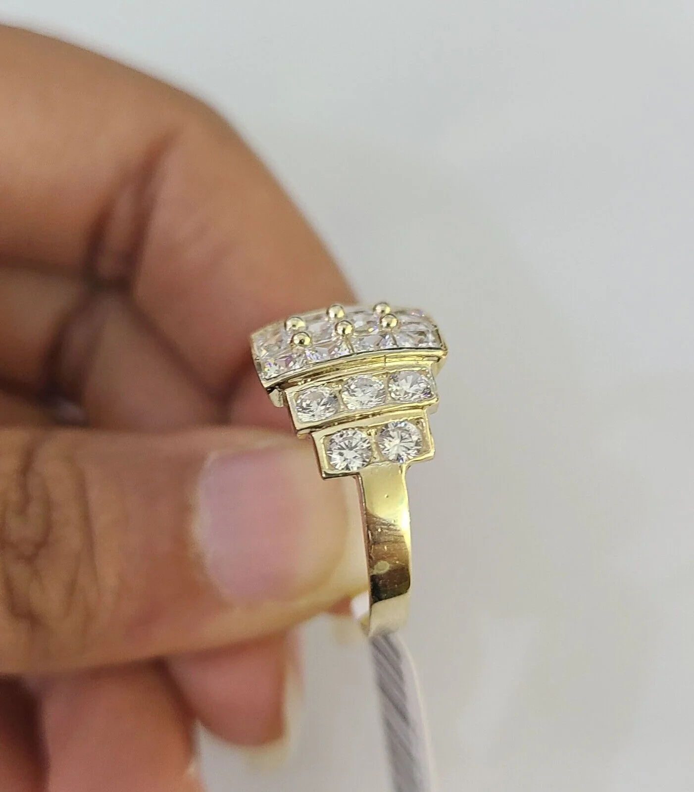 Real 10k Yellow Gold Ring Wedding Engagement Casual 10Kt Ring Sizes 6,7,8,9,10,11 & 12 - Image 5