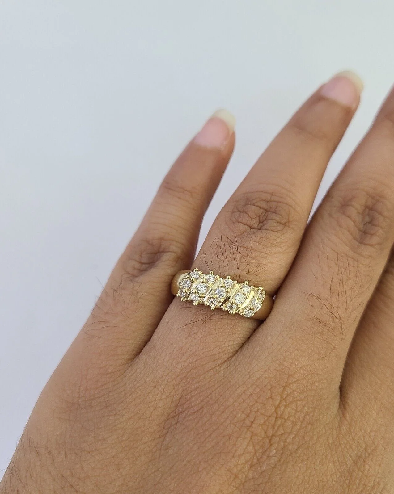 Real 10k Yellow Gold Ring Wedding Engagement Casual 10Kt Genuine Ring Sizes 6,7,8,9,10,11 & 12 - Image 4