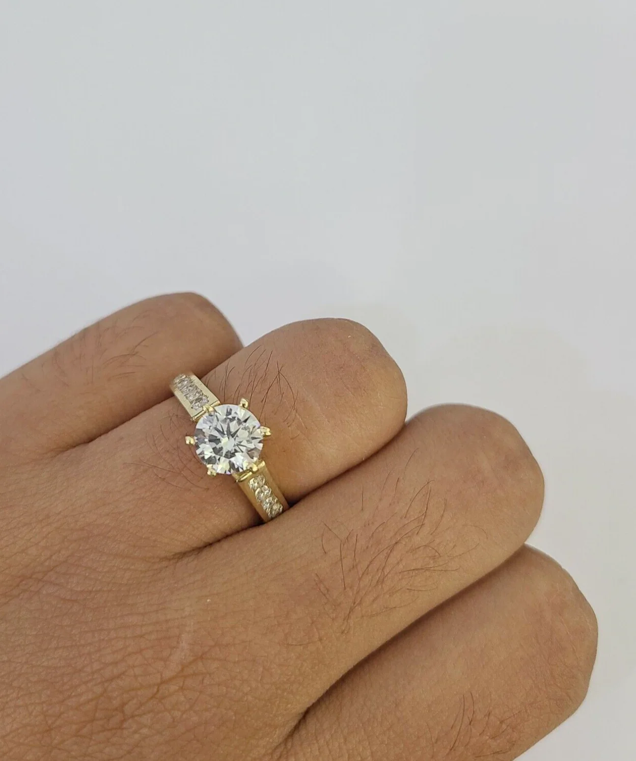 Real 10k Yellow Gold Ring Wedding Engagement Casual 10Kt Genuine Ring Sizes 6,7,8,9,10,11 & 12 - Image 2