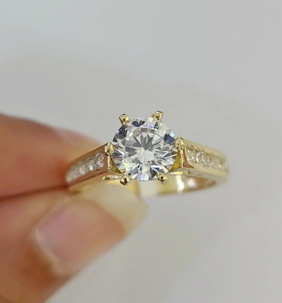 Real 10k Yellow Gold Ring Wedding Engagement Casual 10Kt Genuine Ring Sizes 6,7,8,9,10,11 & 12 - Image 4