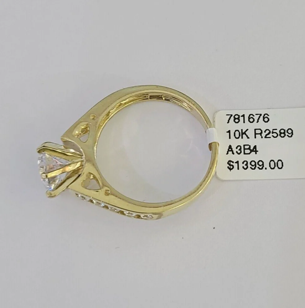Real 10k Yellow Gold Ring Wedding Engagement Casual 10Kt Genuine Ring Sizes 6,7,8,9,10,11 & 12 - Image 7
