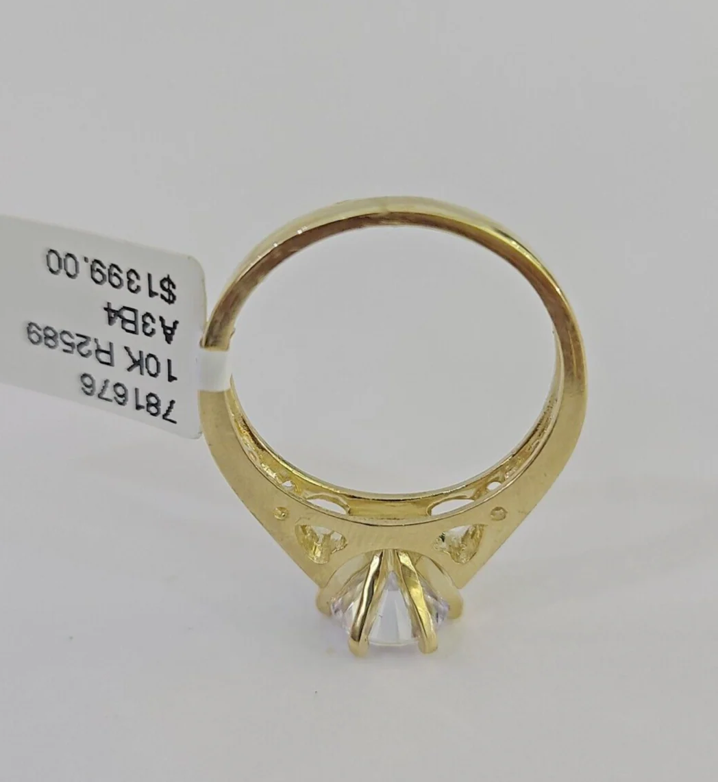 Real 10k Yellow Gold Ring Wedding Engagement Casual 10Kt Genuine Ring Sizes 6,7,8,9,10,11 & 12 - Image 8