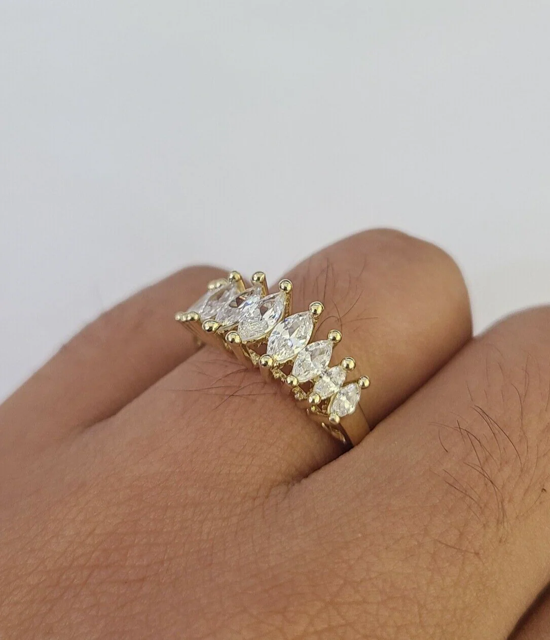Real 10k Yellow Gold Ring Wedding Engagement Casual 10Kt Genuine Ring Sizes 6,7,8,9,10,11 & 12 - Image 6