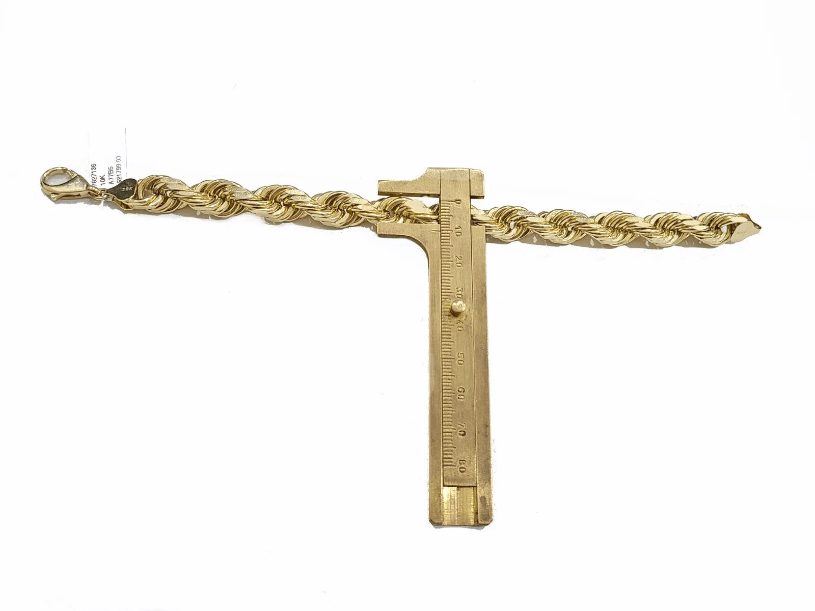 Real 10K Yellow Gold Rope Bracelet 10mm 8 Inch Lobster Lock For mens - Image 7
