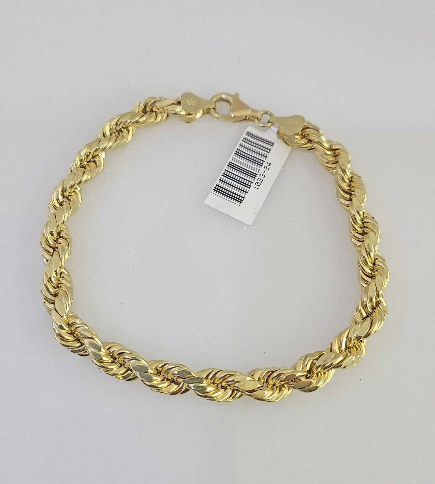Real 10K Yellow Gold Rope Bracelet 8" Inch 8mm 10kt Men Women - Image 5