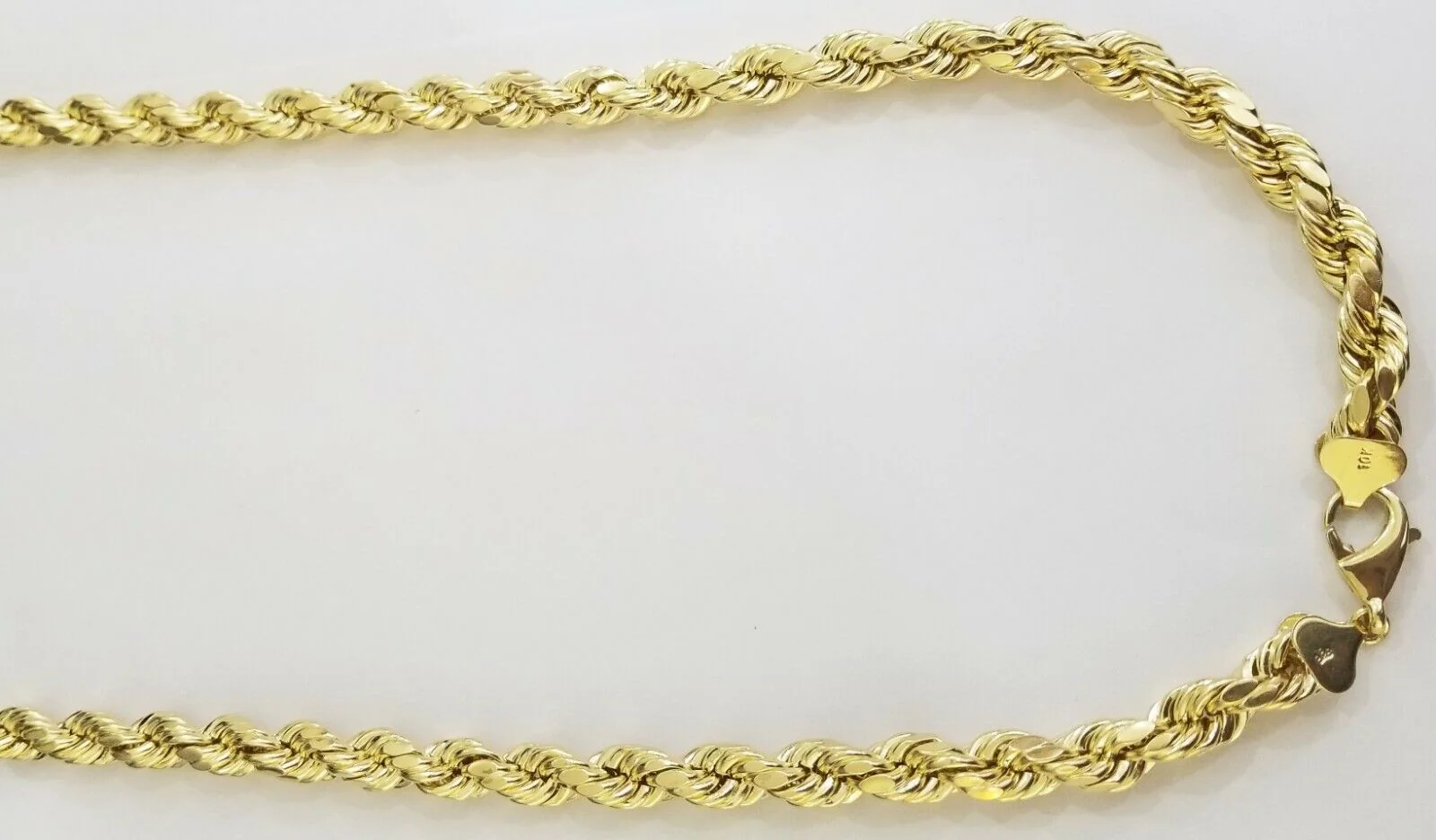 REAL 10k Yellow Gold Rope Chain 10mm 24" Men's thick necklace 10kt diamond cuts - Image 6