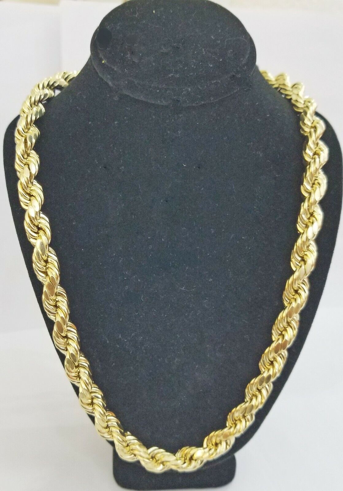 REAL 10k Yellow Gold Rope Chain 10mm 24" Men's thick necklace 10kt diamond cuts - Image 7