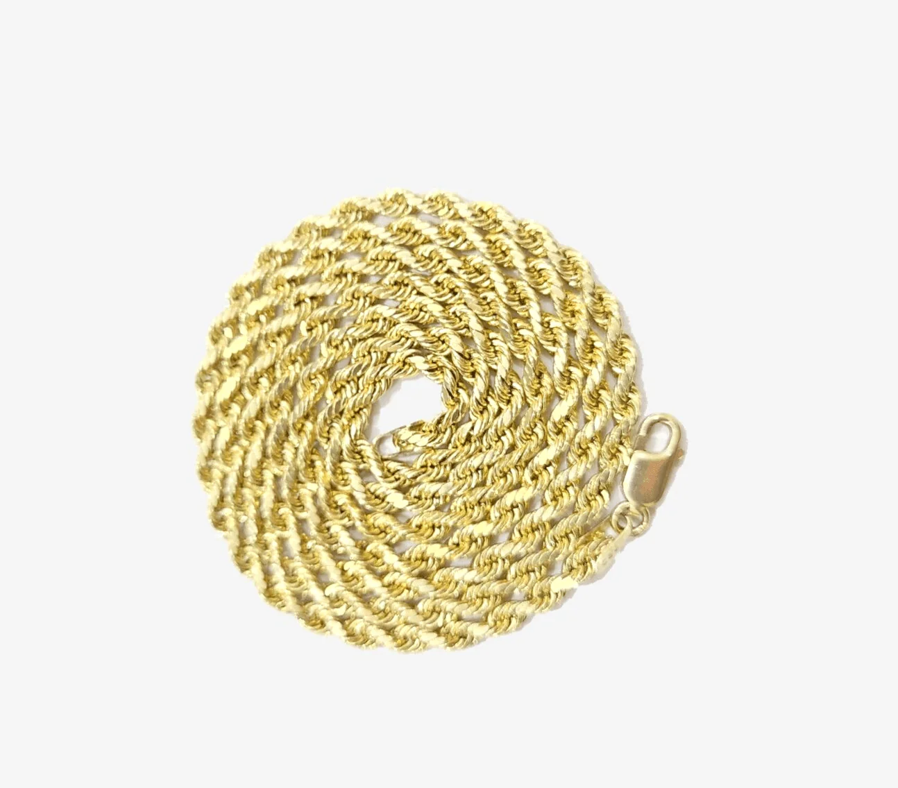 Real 10k Yellow Gold Rope Chain 20'' Necklace Praying Hand Cross Charm Pendant - Image 6