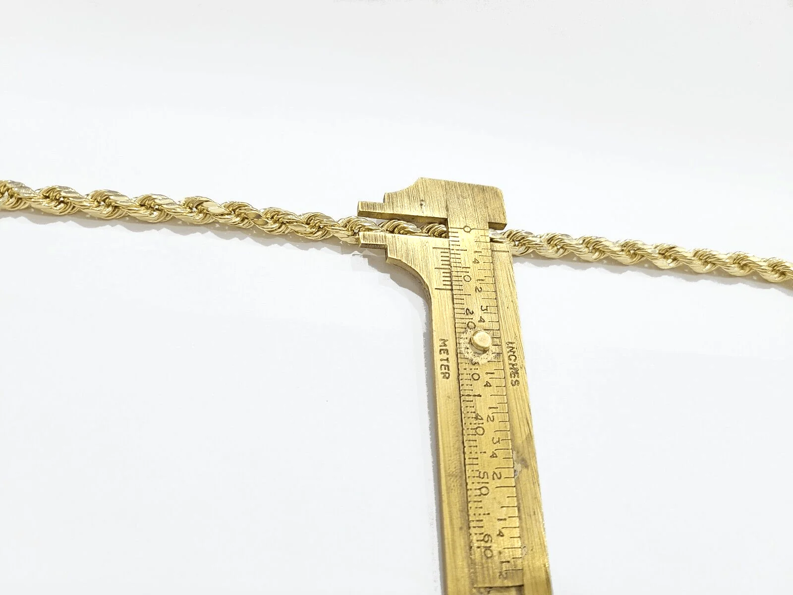 Real 10k Yellow Gold  Rope Chain 22'' Necklace anchor cross charm pendant - Image 9