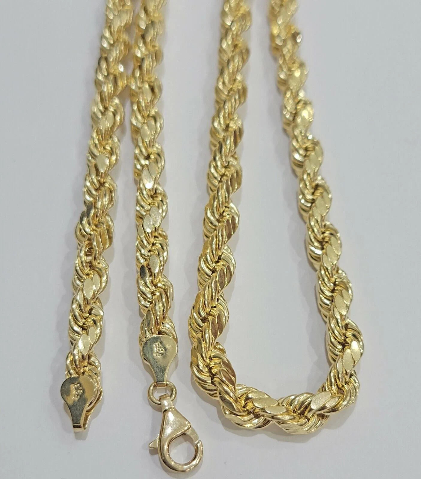 Real 10k Yellow Gold Rope Chain 26" 7mm And Real 10k Jesus Cross - Image 9