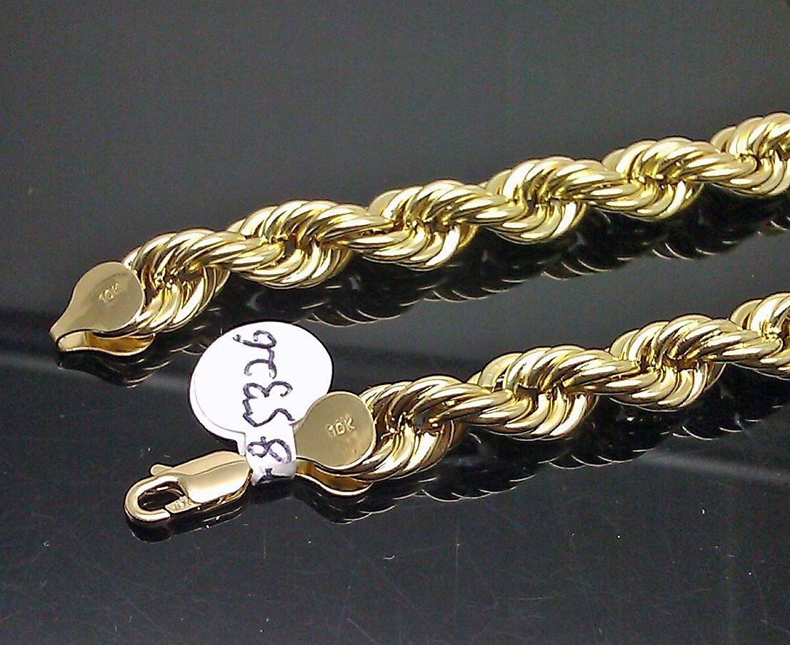 Real 10k Yellow Gold Rope Chain 28" Inch 8mm Thick Men's Necklace 10kt Gold - Image 2