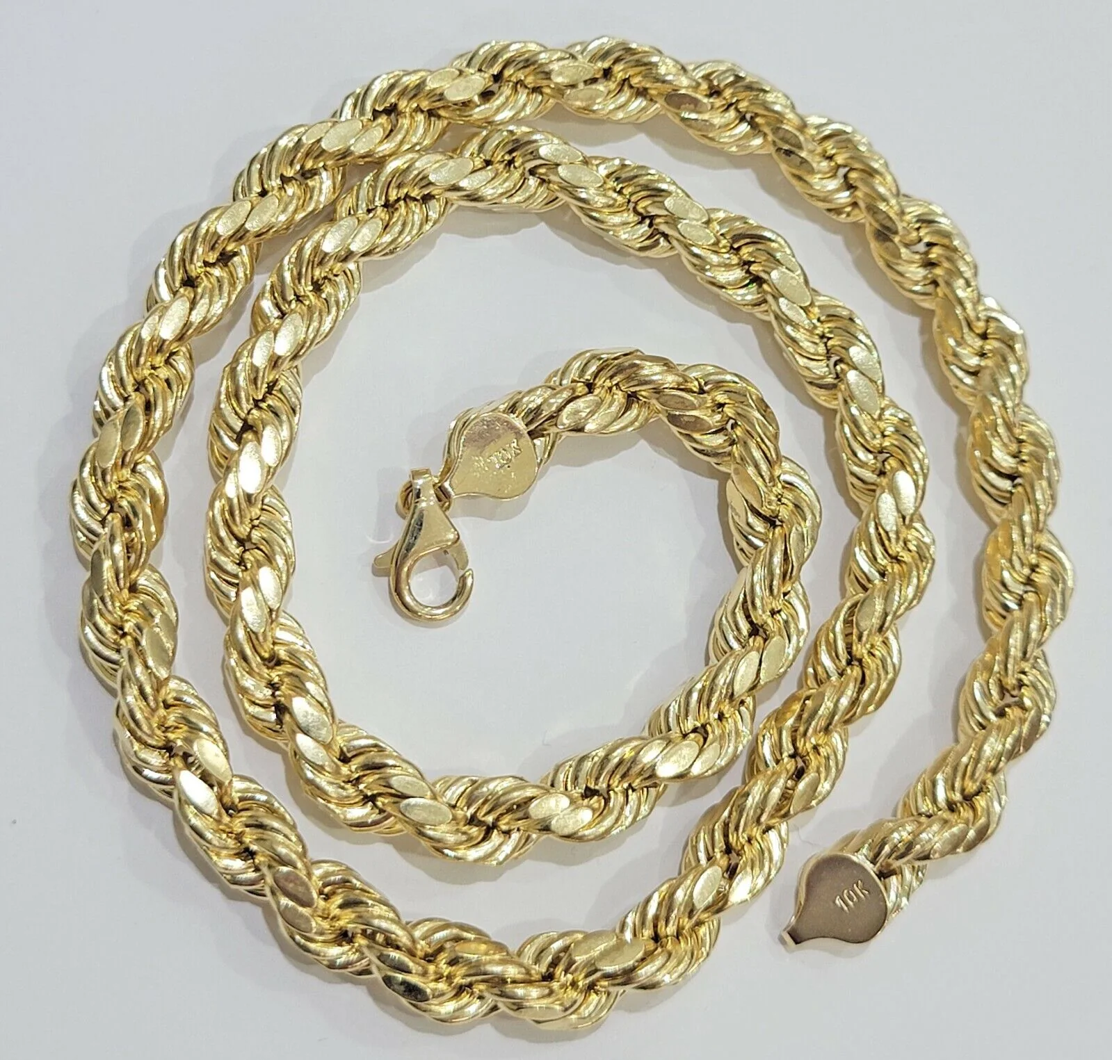 Real 10k Yellow Gold Rope Chain 28" Inch 8mm Thick Men's Necklace 10kt Gold - Image 4