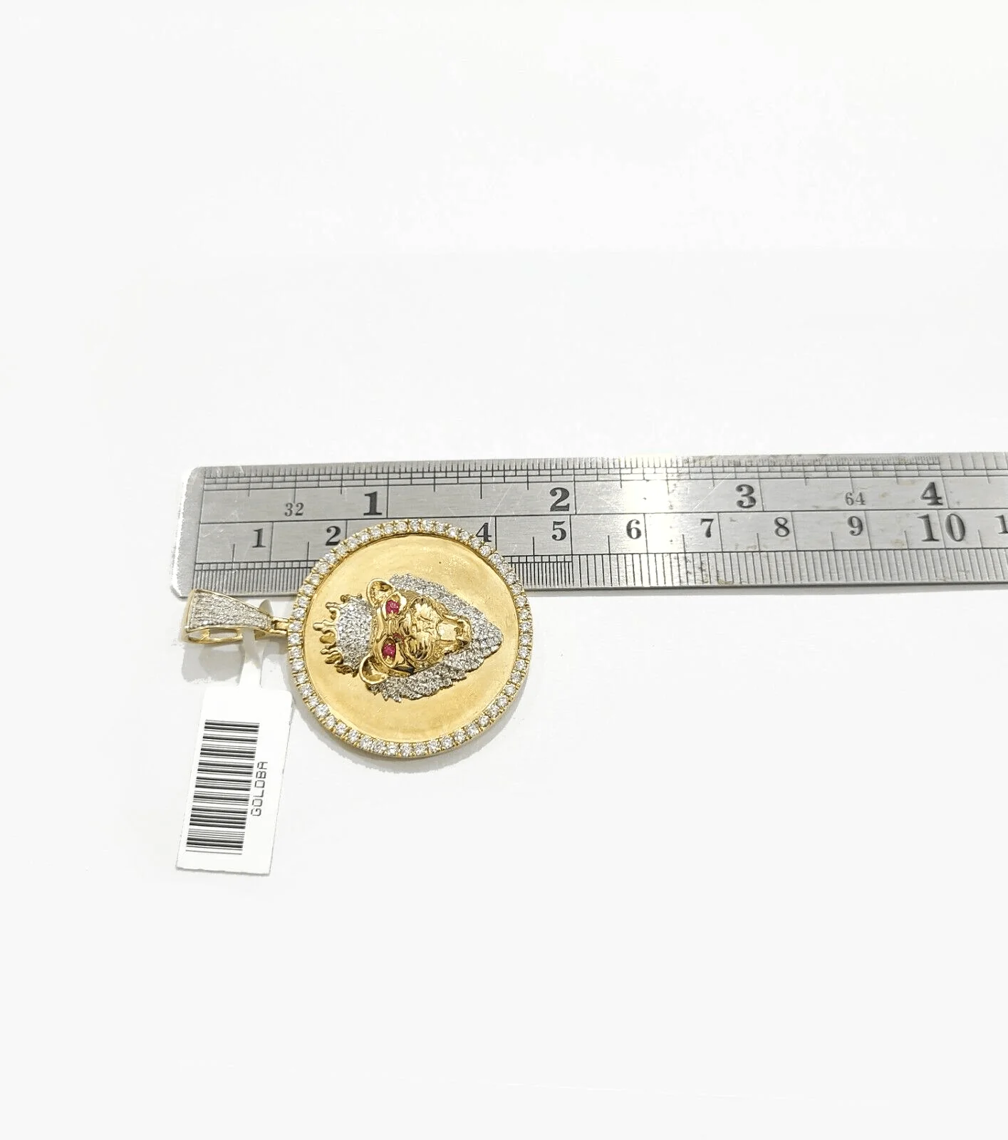 Real 10k Yellow Gold  Rope Chain 28'' Necklace Lion Head Charm Diamond Pendant - Image 5