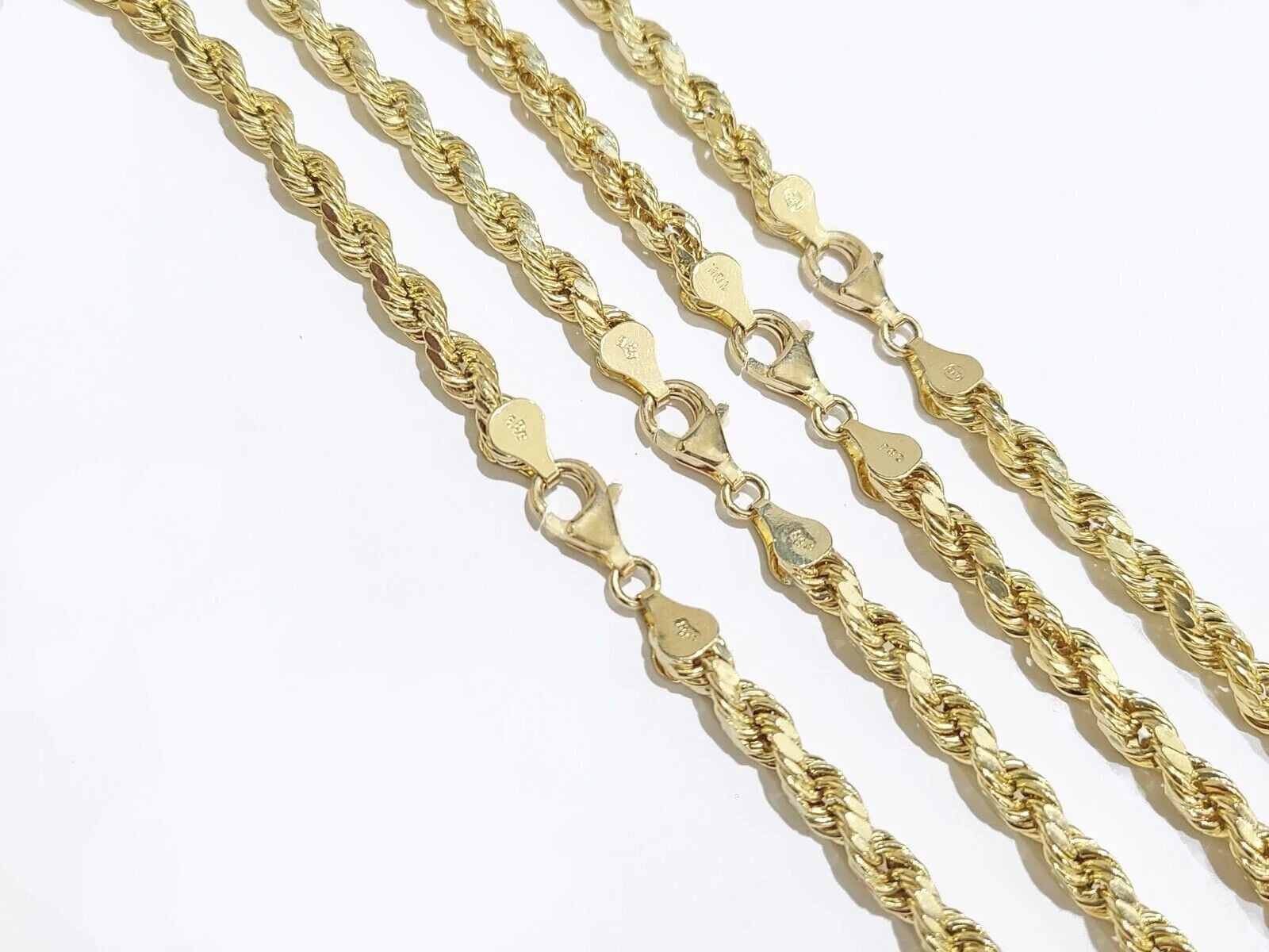 Real 10K Yellow Gold Rope Chain 6mm  Necklace  20-30'' Inches Lobster Lock 10kt - Image 3