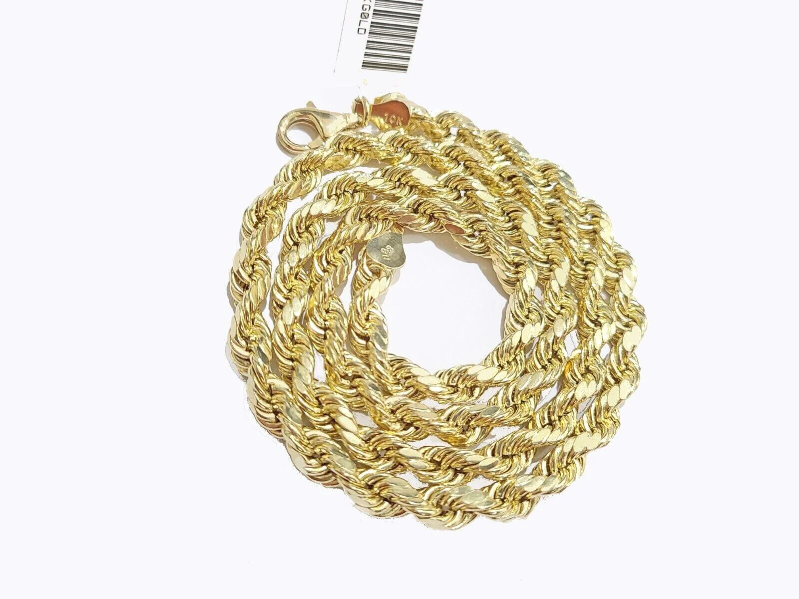 Real 10K Yellow Gold Rope Chain 6mm  Necklace  20-30'' Inches Lobster Lock 10kt - Image 6