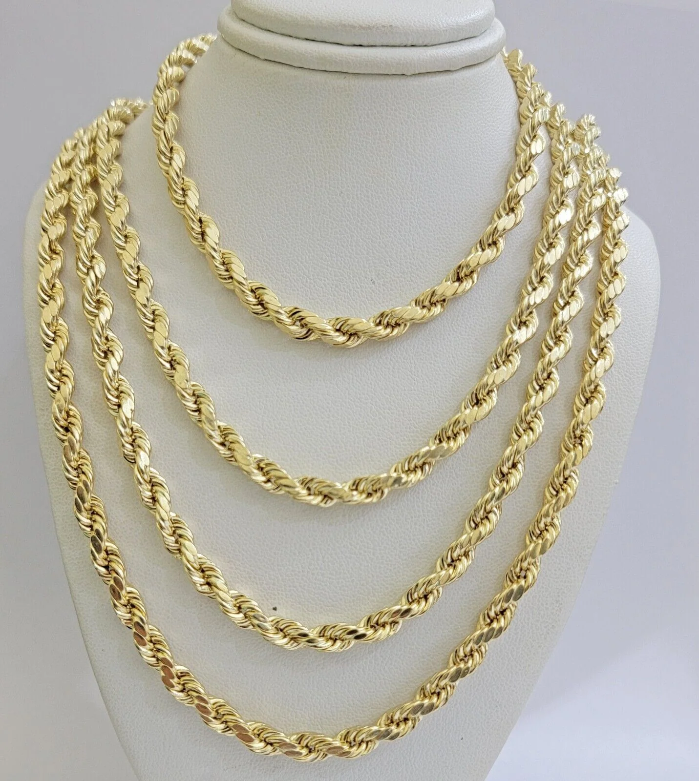 Real 10K Yellow Gold Rope Chain 6mm Necklace 20 in 22 in 24 in 26 in 28 in 30 in - Image 6