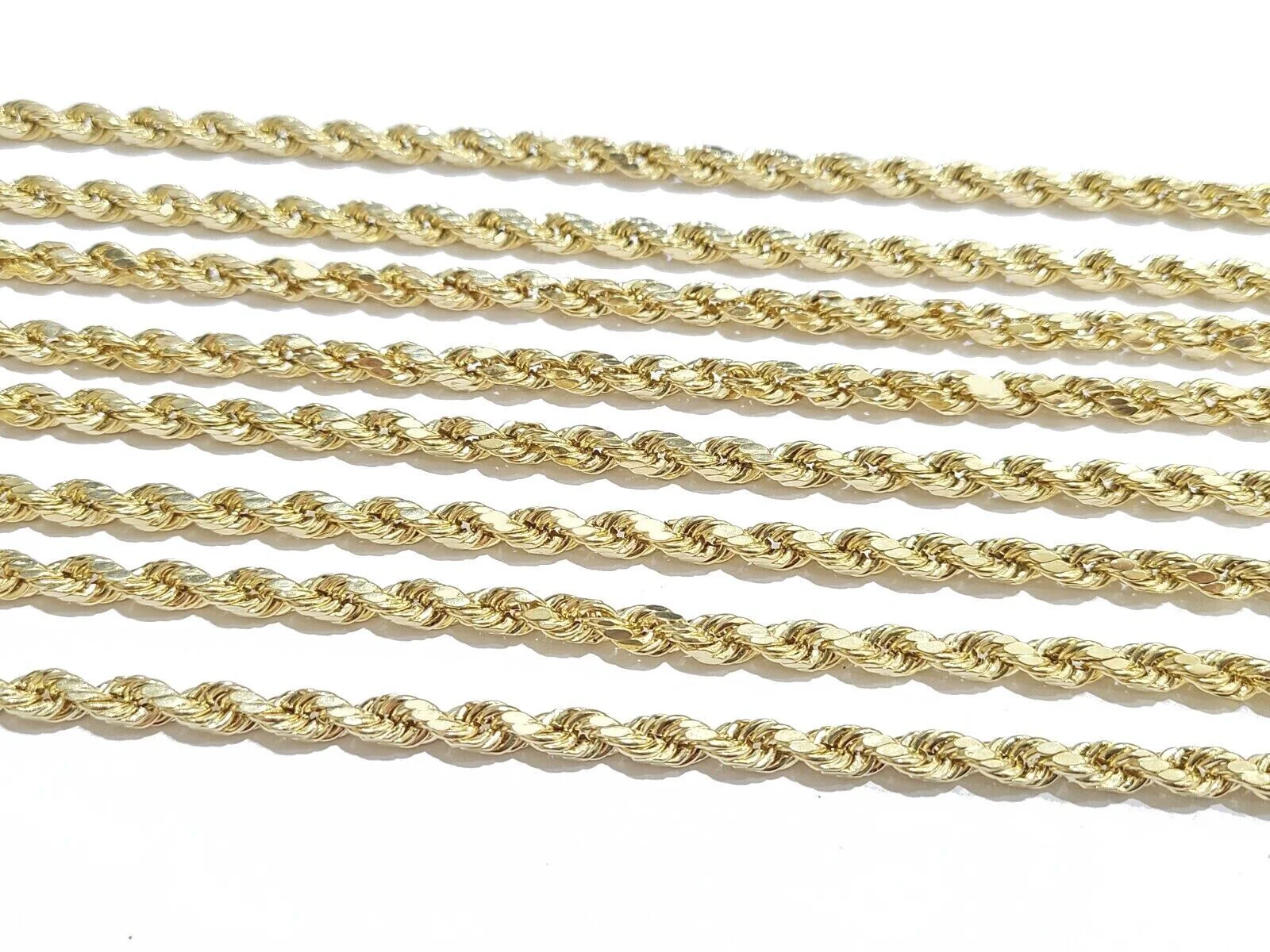 Real 10K Yellow Gold Rope Chain 6mm Necklace 20 in 22 in 24 in 26 in 28 in 30 in - Image 8