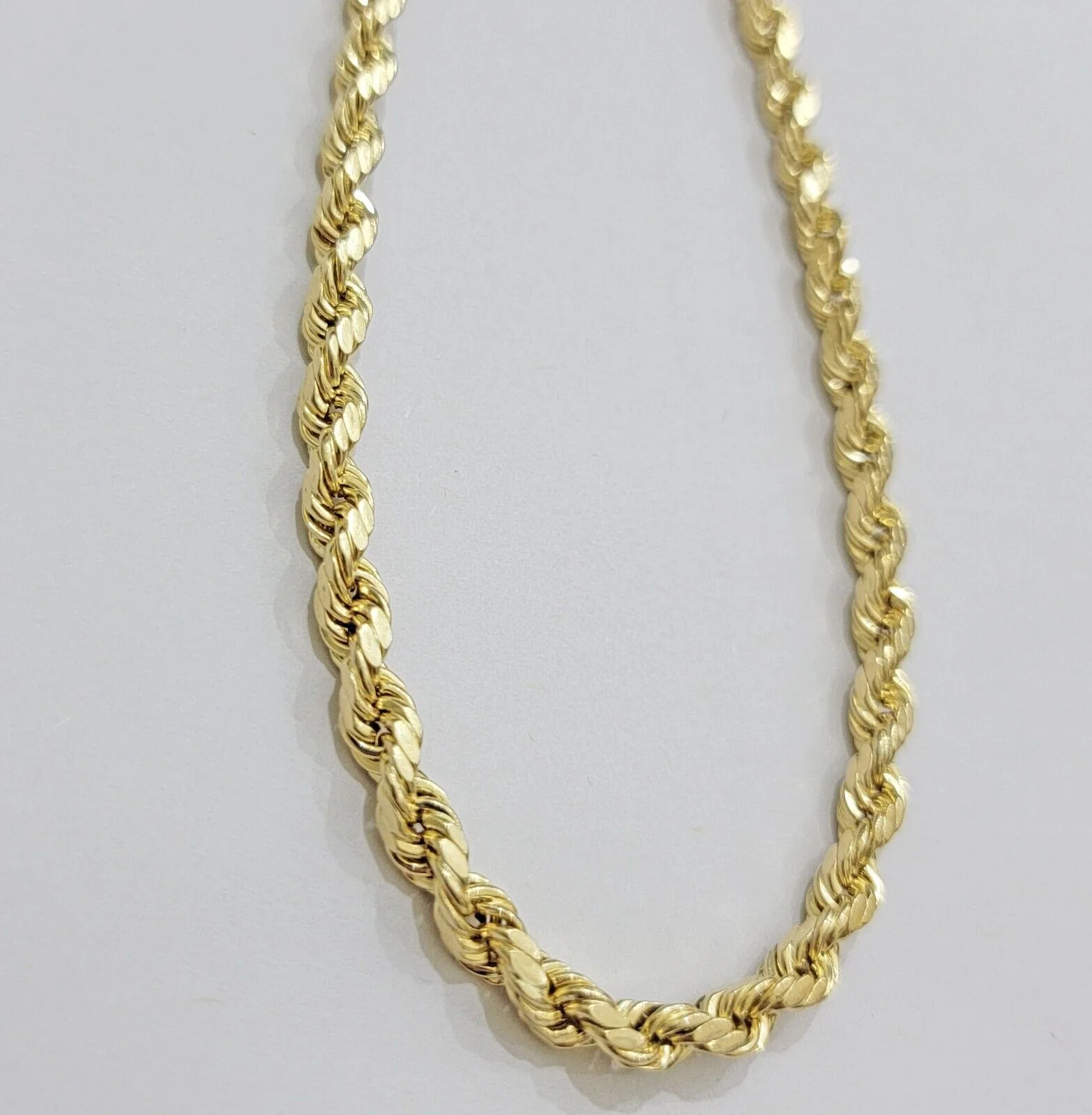 Real 10K Yellow Gold Rope Chain 6mm Necklace 20 in 22 in 24 in 26 in 28 in 30 in - Image 9