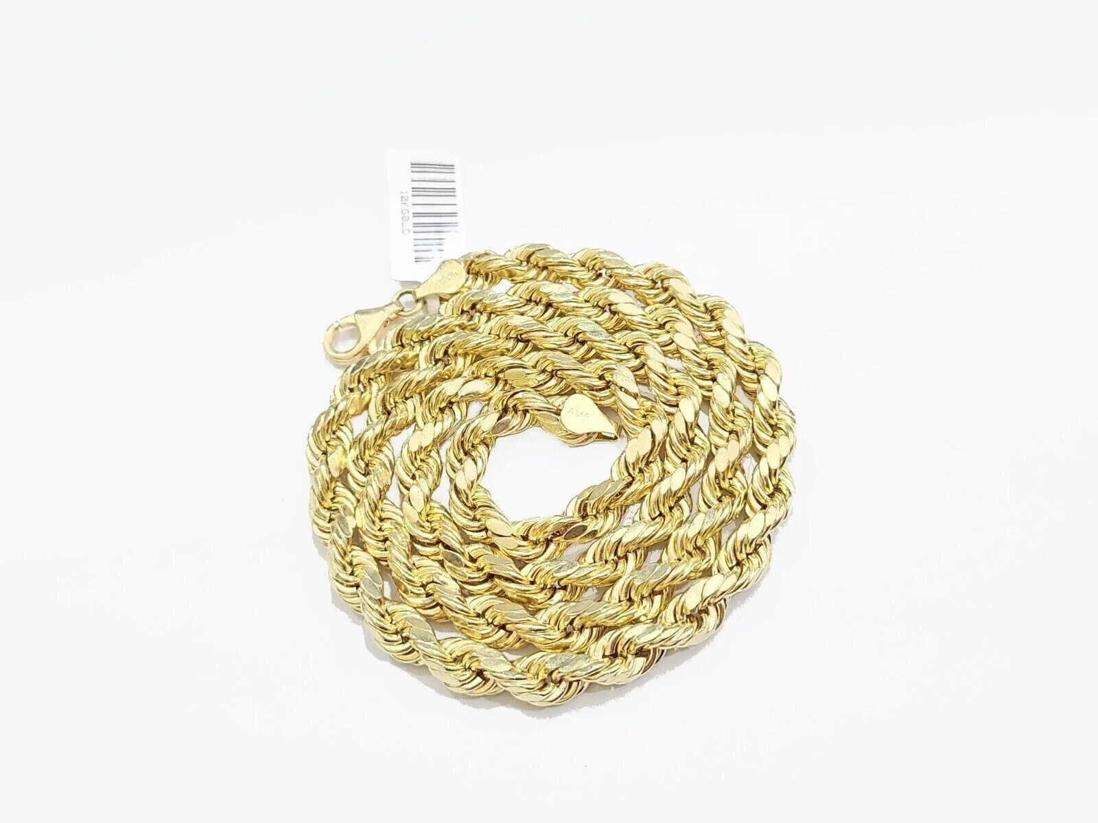 Real 10K Yellow Gold Rope Chain 7mm  Necklace  18-30'' Inches Lobster Lock 10kt - Image 5