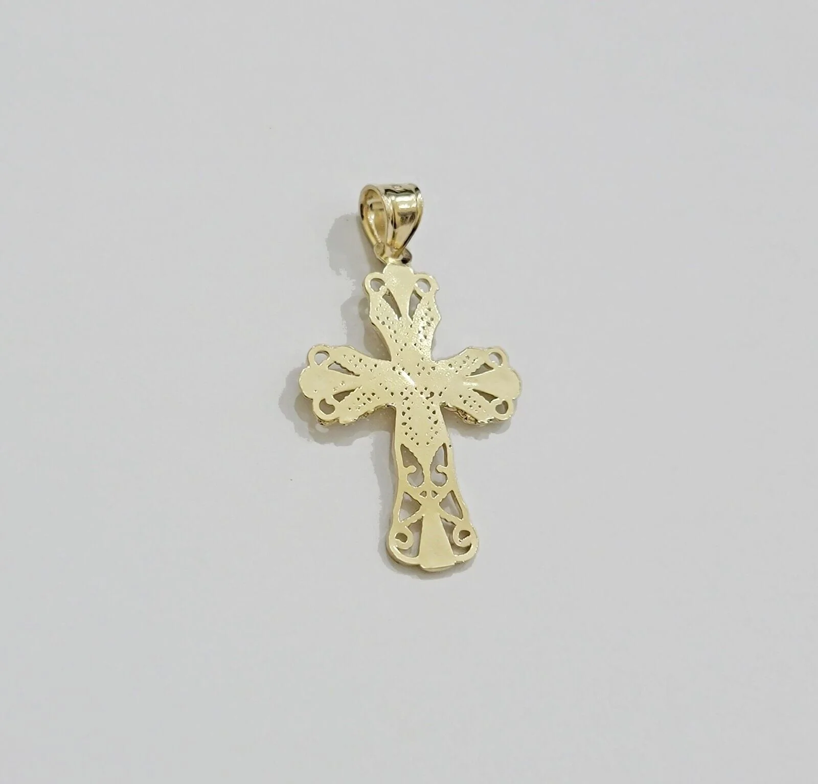 Real 10k Yellow Gold Rope Chain Cross Charm Pendant SET 3mm Necklace 18 -28 Inch - Image 10