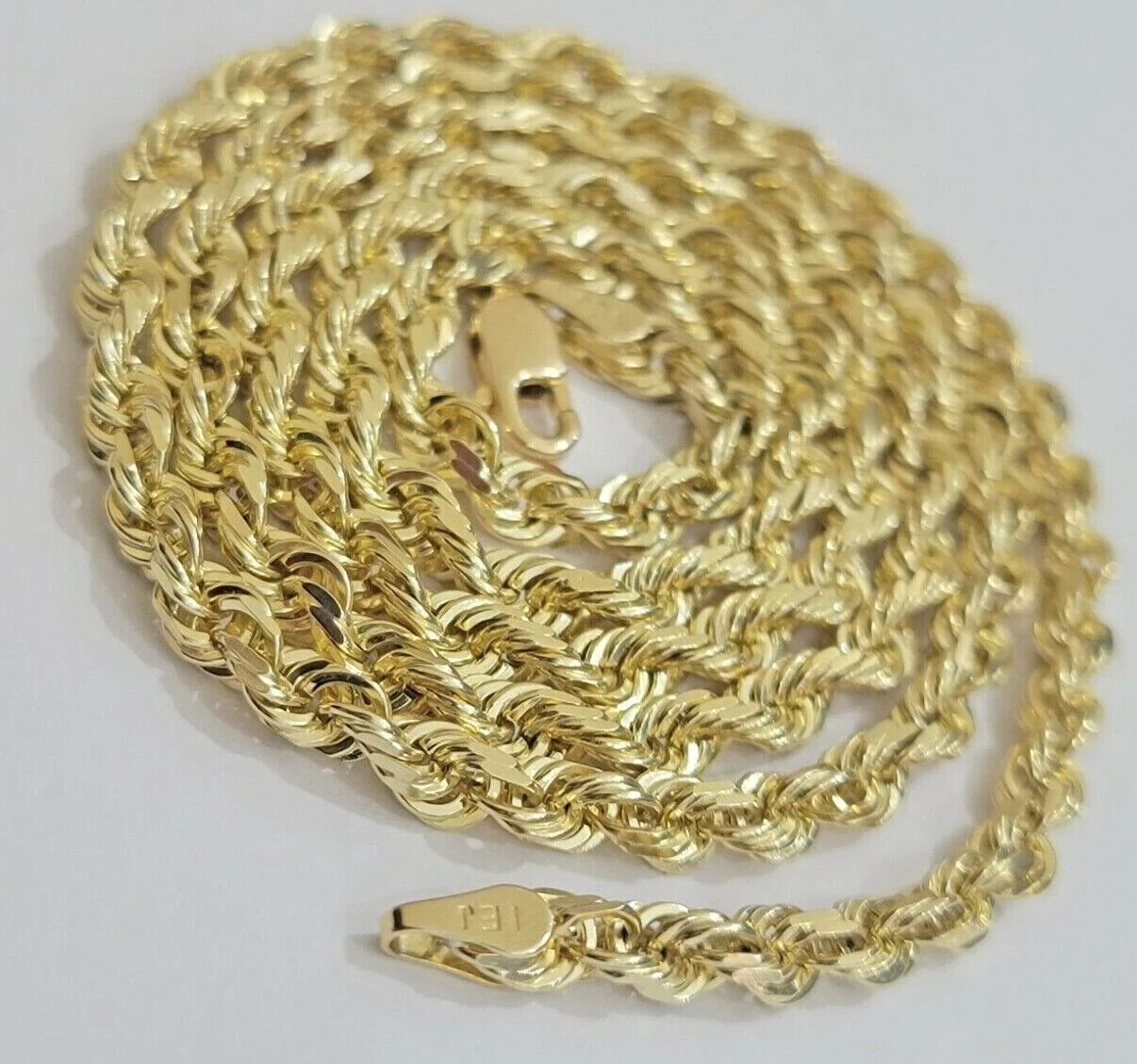 Real 10k Yellow Gold Rope Chain necklace 18 inch - 28 inch SOLID 4mm Mens Women - Image 12