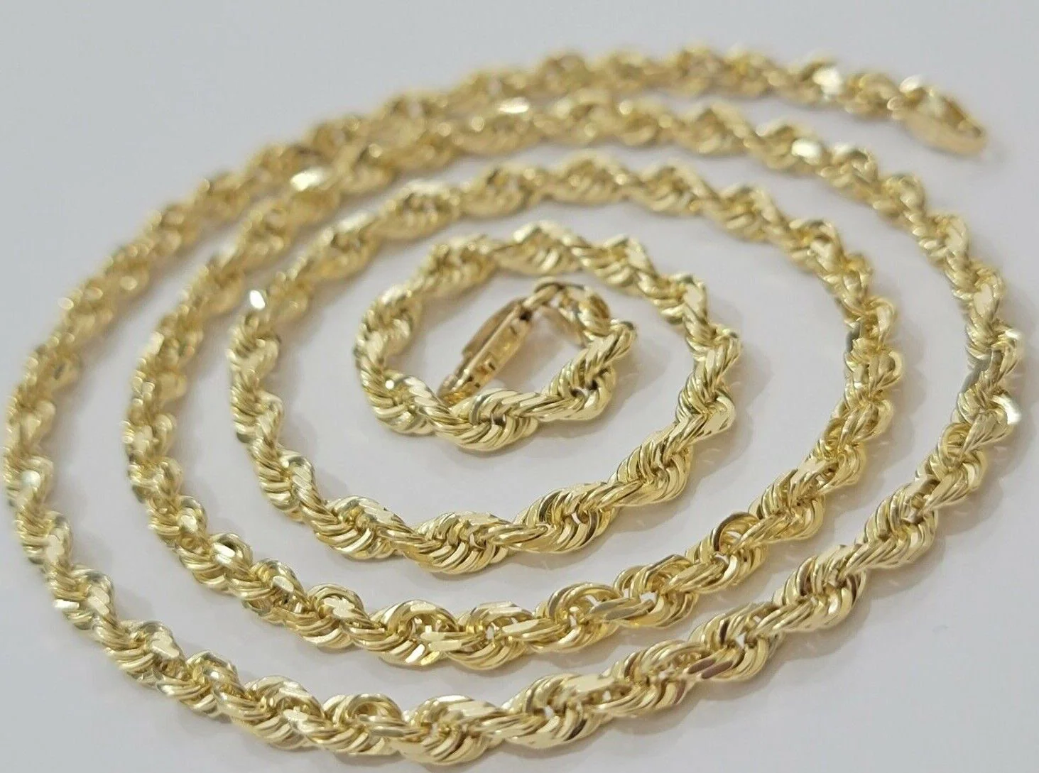 Real 10k Yellow Gold Rope Chain necklace 18 inch - 28 inch SOLID 4mm Mens Women - Image 7