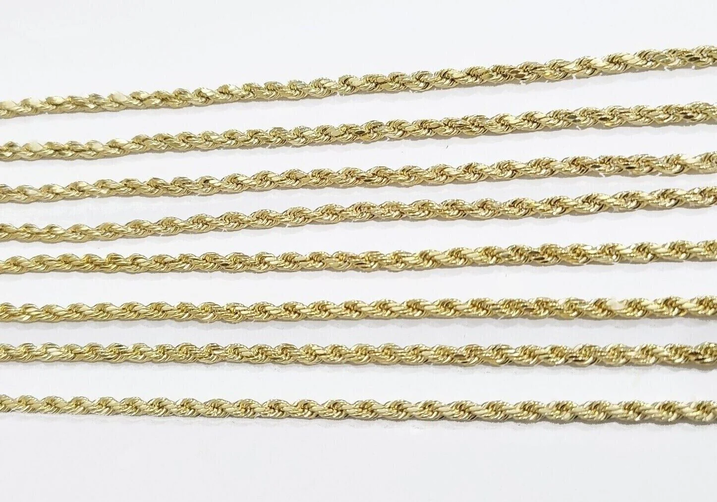 Real 10k Yellow Gold Rope Chain Necklace 2.5mm 16-26 Inch Diamond Cut 10kt - Image 4