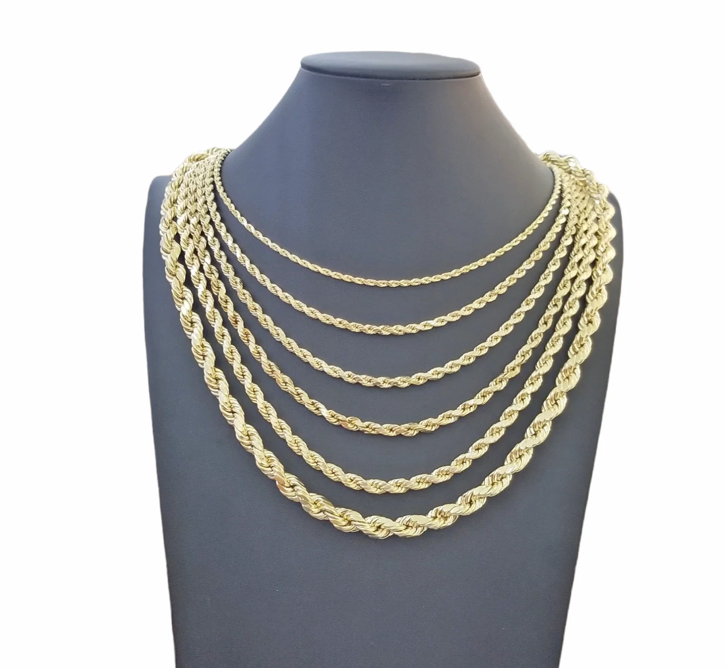 Real 10K Yellow Gold Rope Chain Necklace 26 Inch 3mm- 10mm Real 10k Men Women - Image 10
