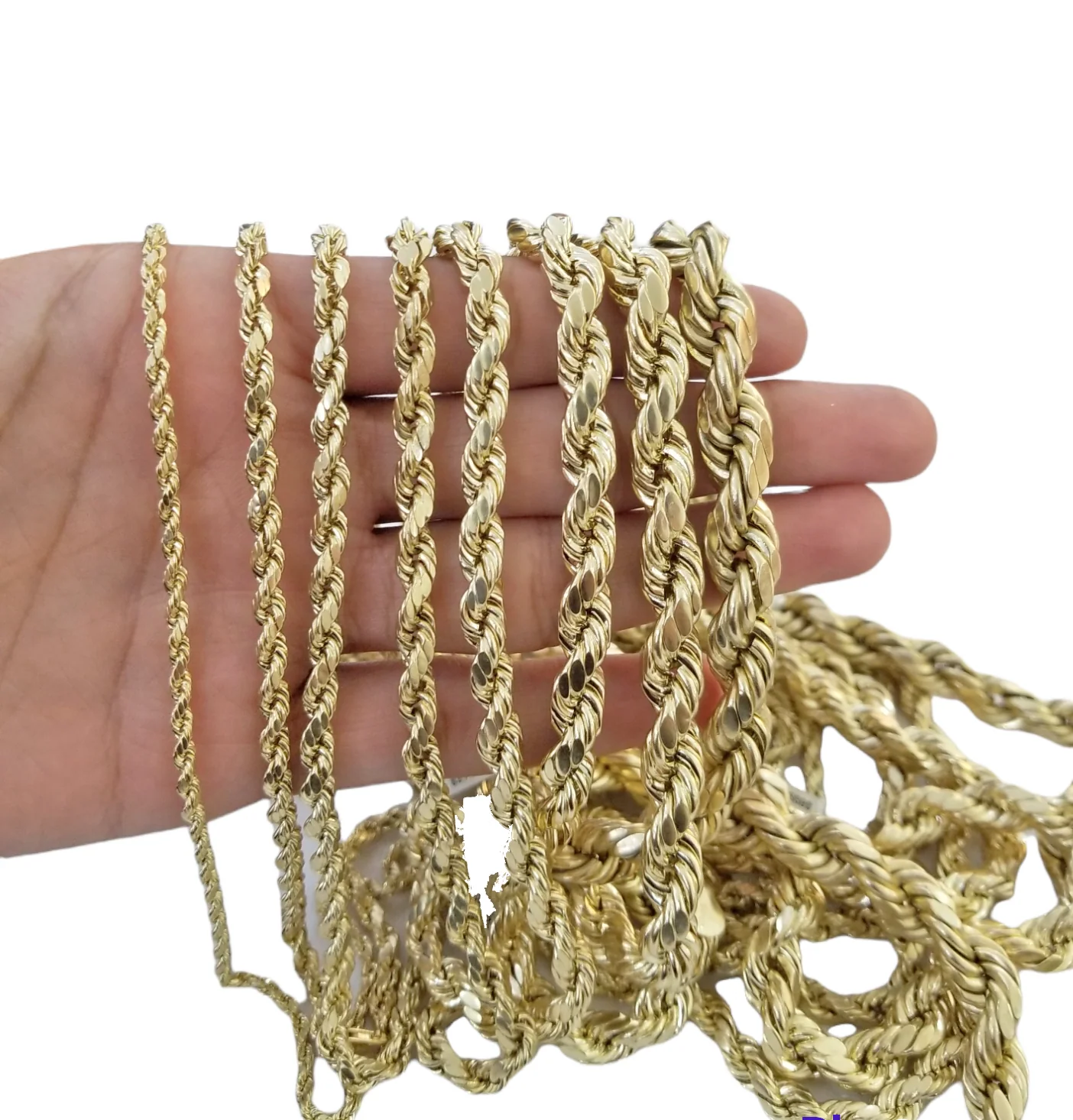 Real 10K Yellow Gold Rope Chain Necklace 26 Inch 3mm- 10mm Real 10k Men Women - Image 13