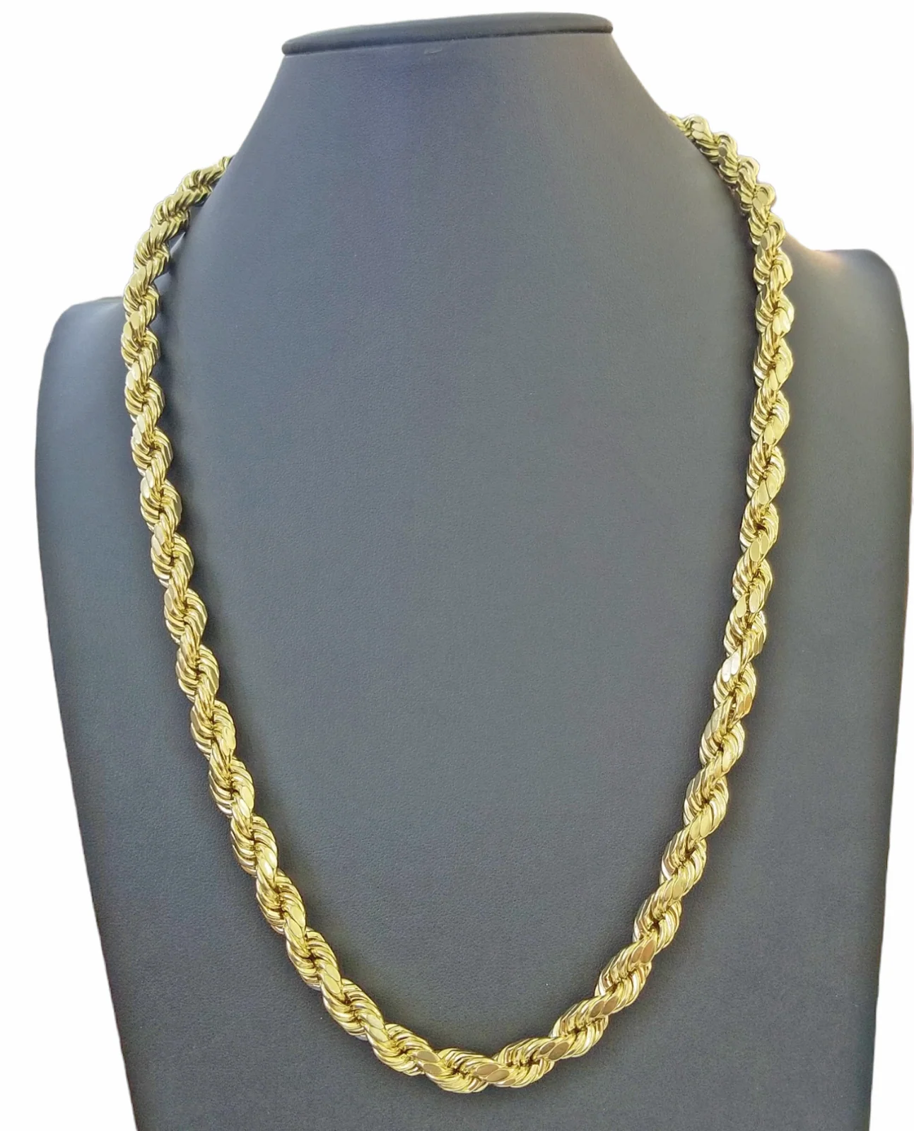 Real 10K Yellow Gold Rope Chain Necklace 26 Inch 3mm- 10mm Real 10k Men Women - Image 5
