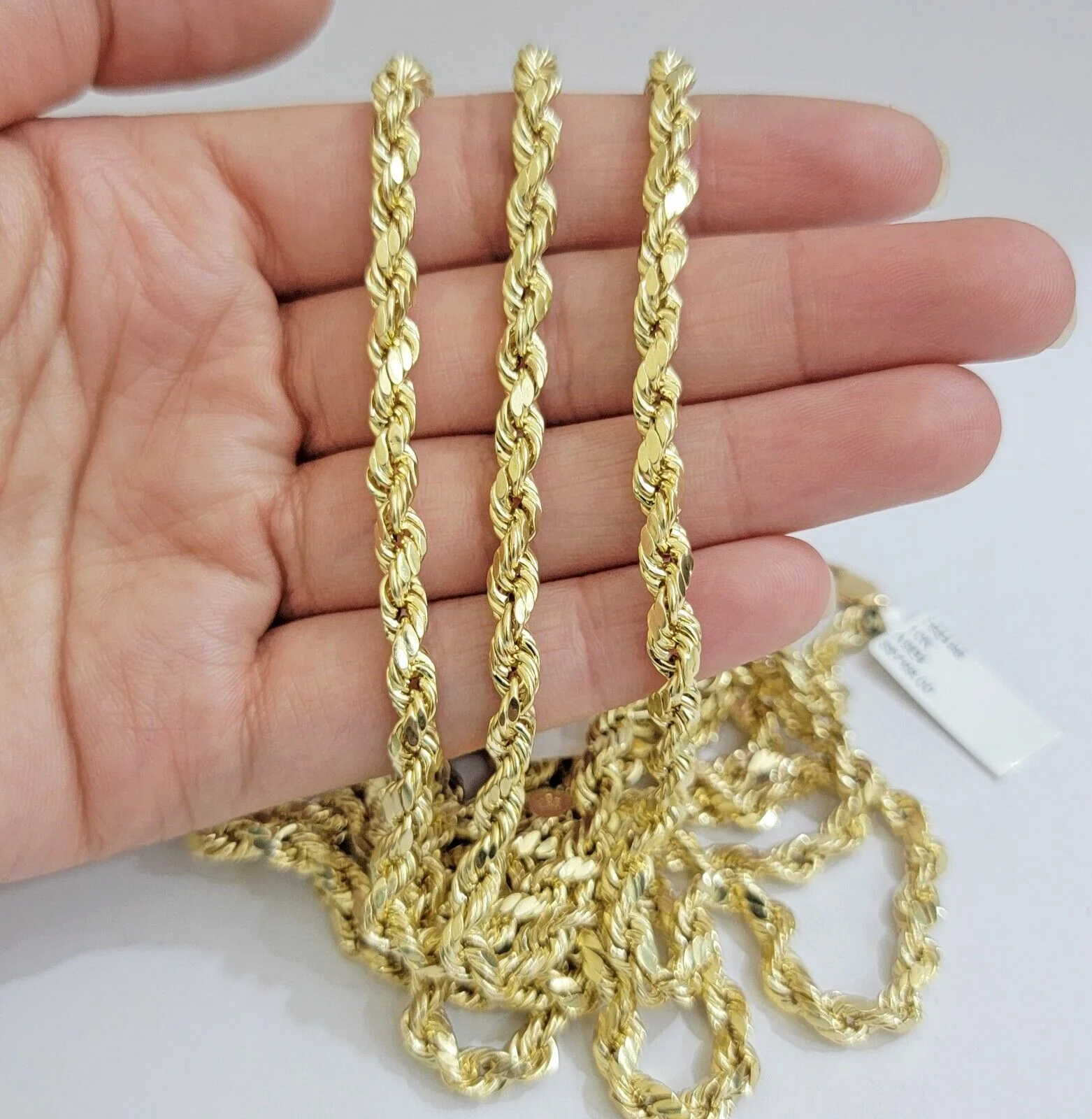 Real 10K Yellow Gold Rope Chain Necklace 5mm  Necklace 18" - 30 Inch 10kt Mens - Image 10