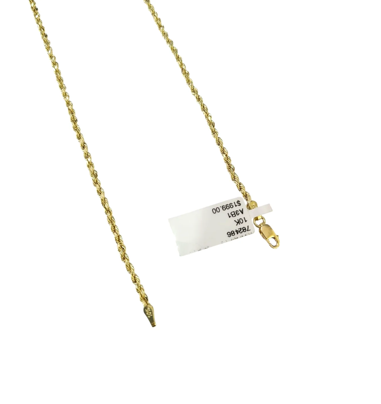 Real 10k Yellow Gold Rope Necklace Chain 2mm 18-30 Inch Diamond Cuts 10kt - Image 2