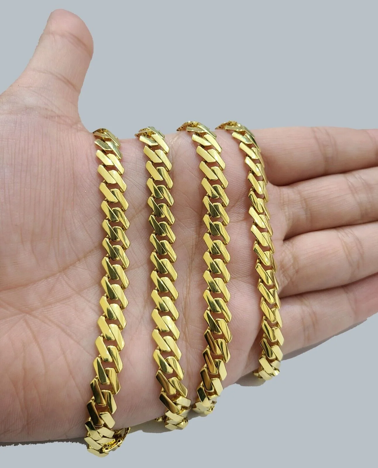 Real 10K Yellow Gold Royal Monaco Chain 8mm chain Necklace Unisex 20-26'' inches - Image 4