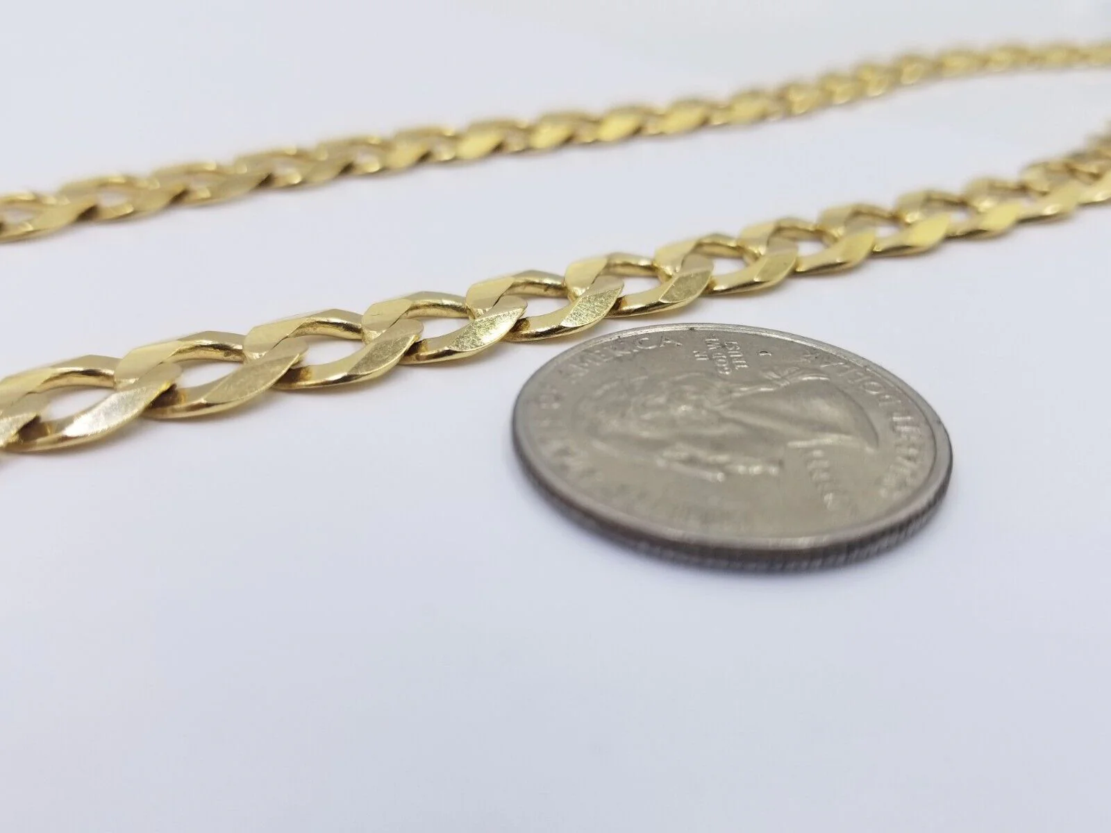 Real 10k Yellow Gold Solid Necklace Cuban Curb Link Chain 10mm 24" inch For Men - Image 6