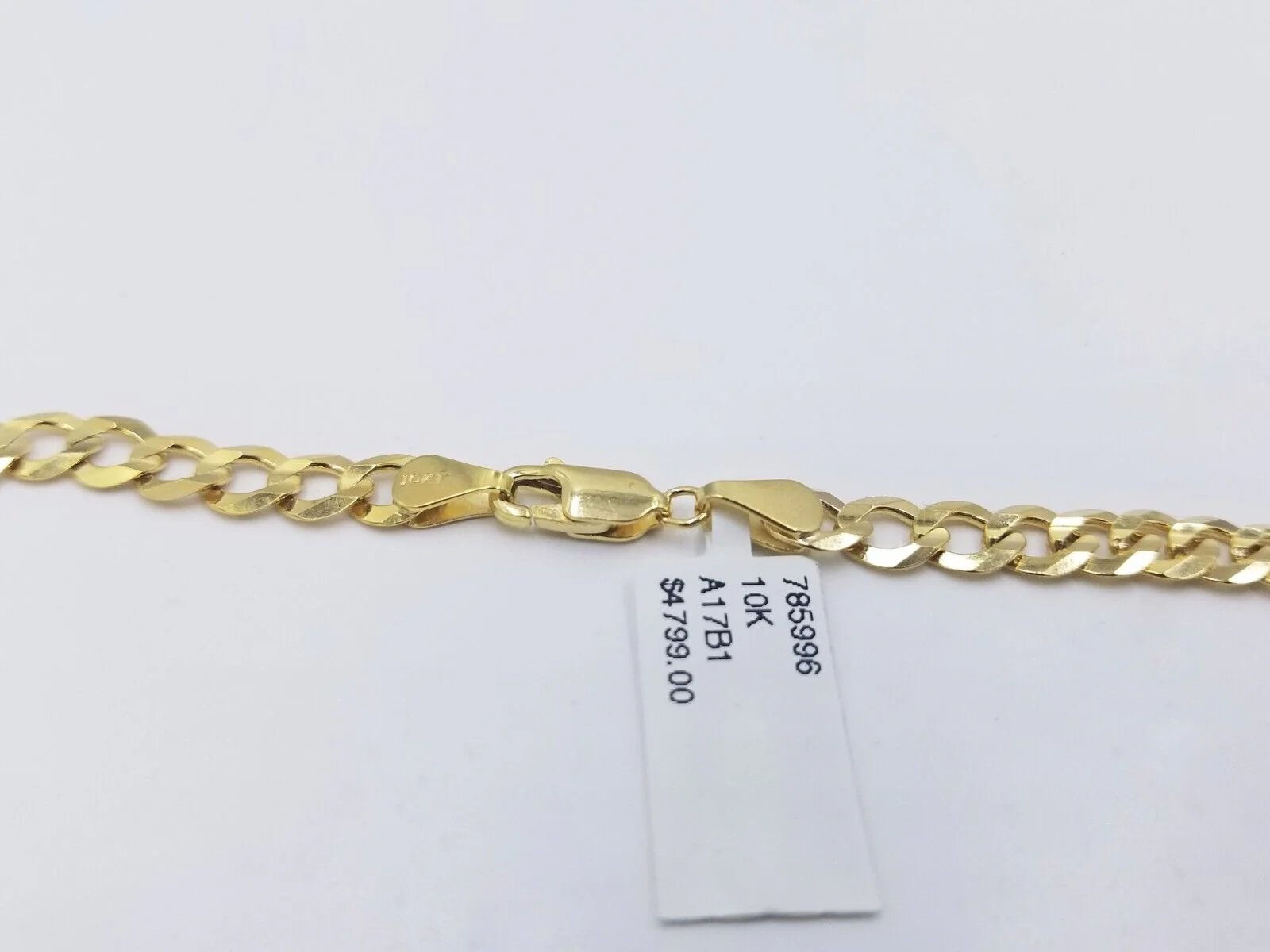 Real 10k Yellow Gold Solid Necklace Cuban Curb Link Chain 6mm 22" inch For Men - Image 7