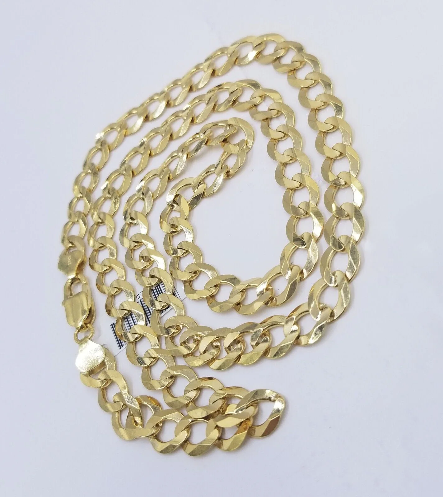 Real 10k Yellow Gold Solid Necklace Cuban Curb Link Chain 9.5mm 24" inch For Men - Image 5