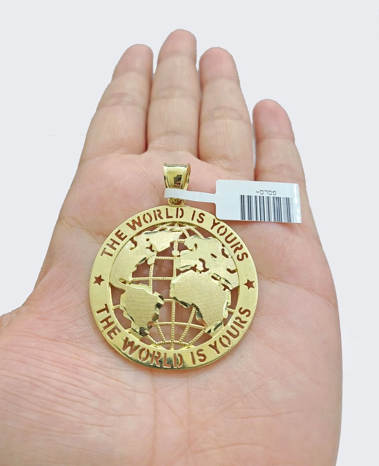 Real 10k Yellow Gold The World is yours Charm Pendant 10kt for Chain