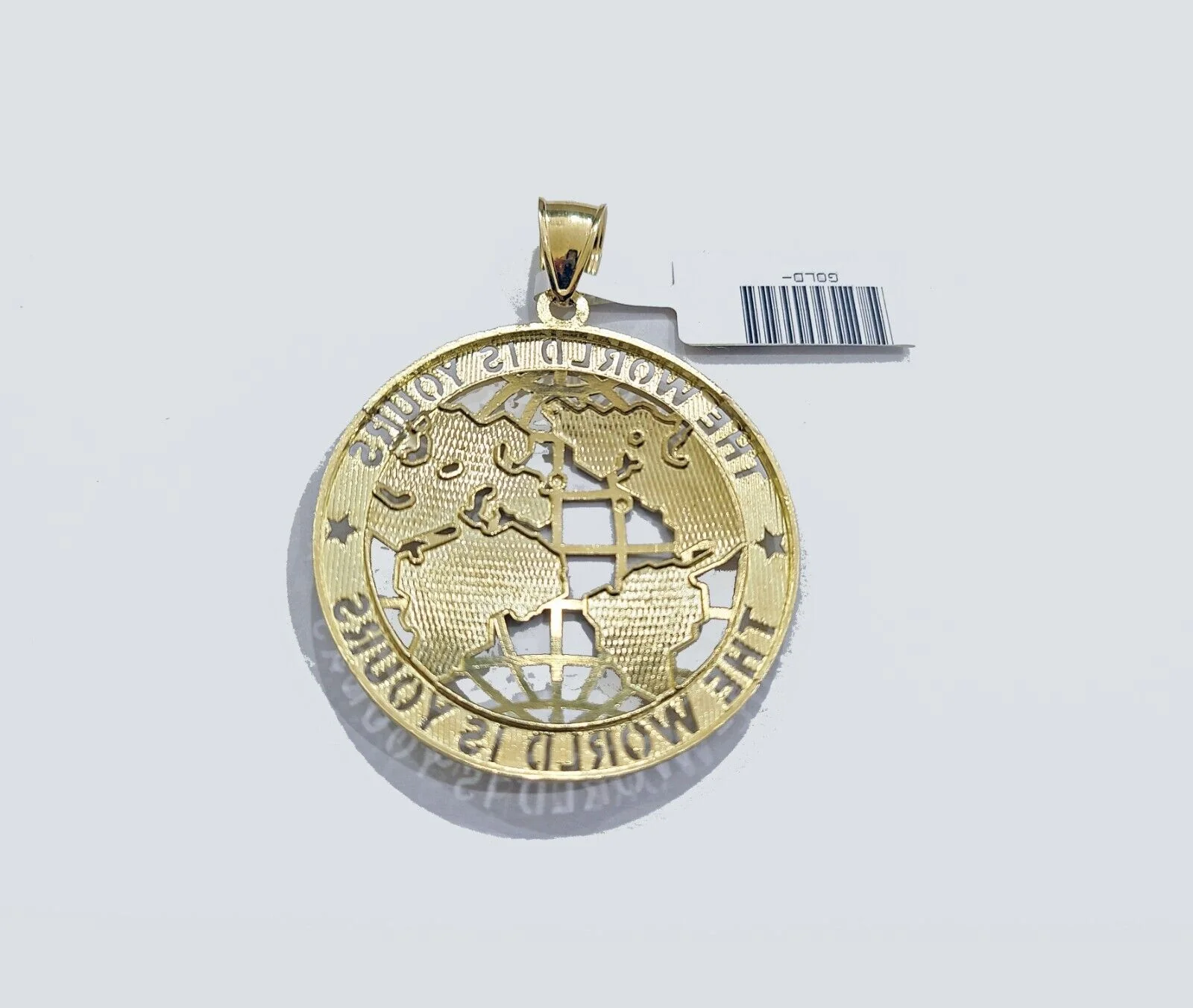 Real 10k Yellow Gold The World is yours Charm Pendant 10kt for Chain - Image 6