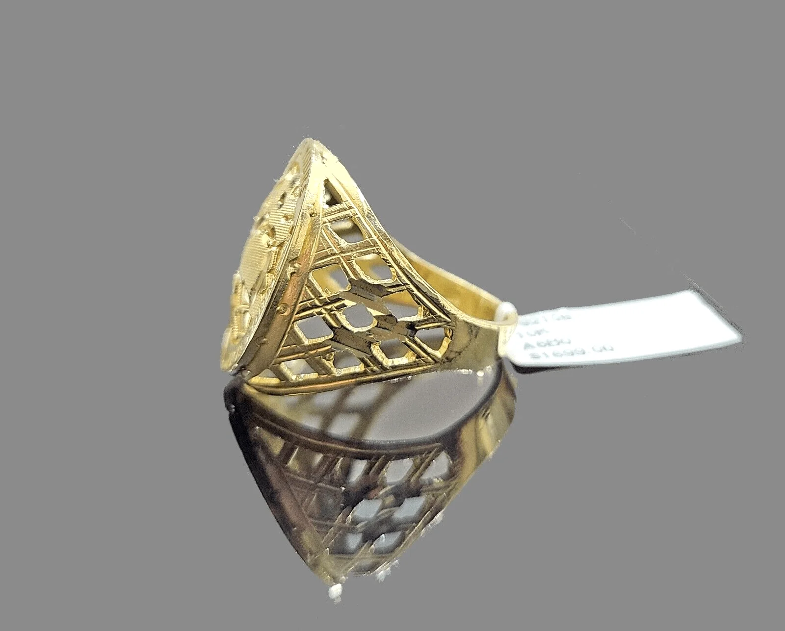Real 10k Yellow Gold The World Is Yours Globe Ring Band All Sizes - Image 3