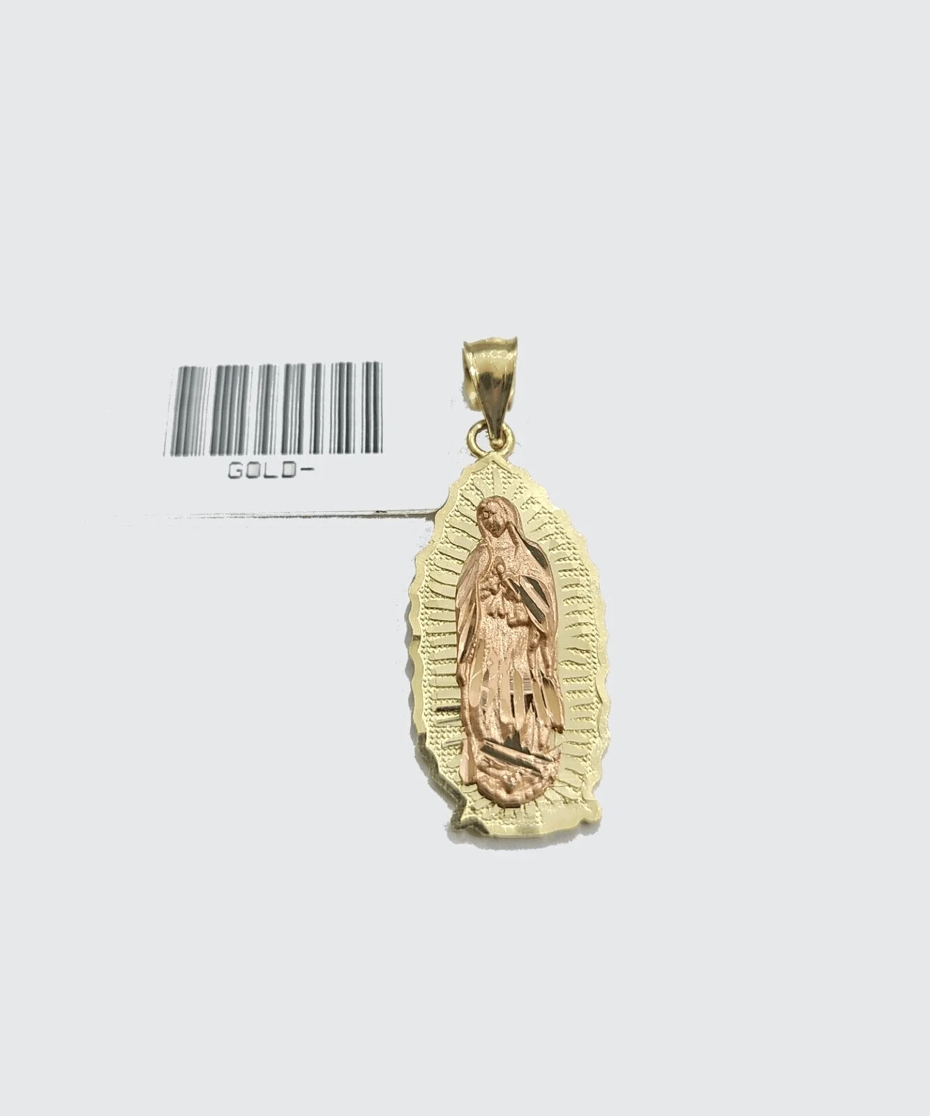 Real 10k Yellow Gold Virgin Mary Pendant 10kt Gold Charm For Necklace - Image 2