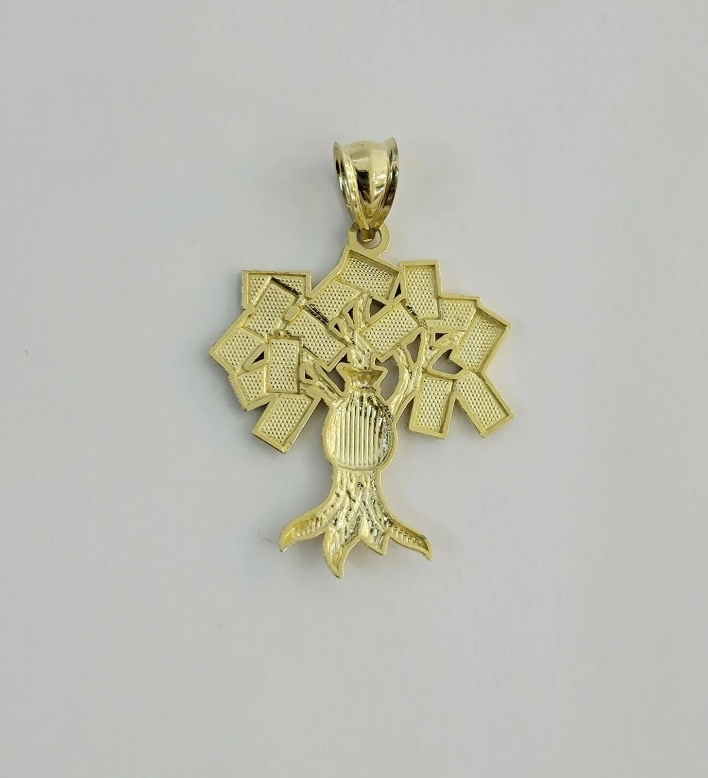 REAL 10kt Rope Necklace 24" With 10k Yellow Gold Pendant Money Tree Charm,UNIQUE - Image 6