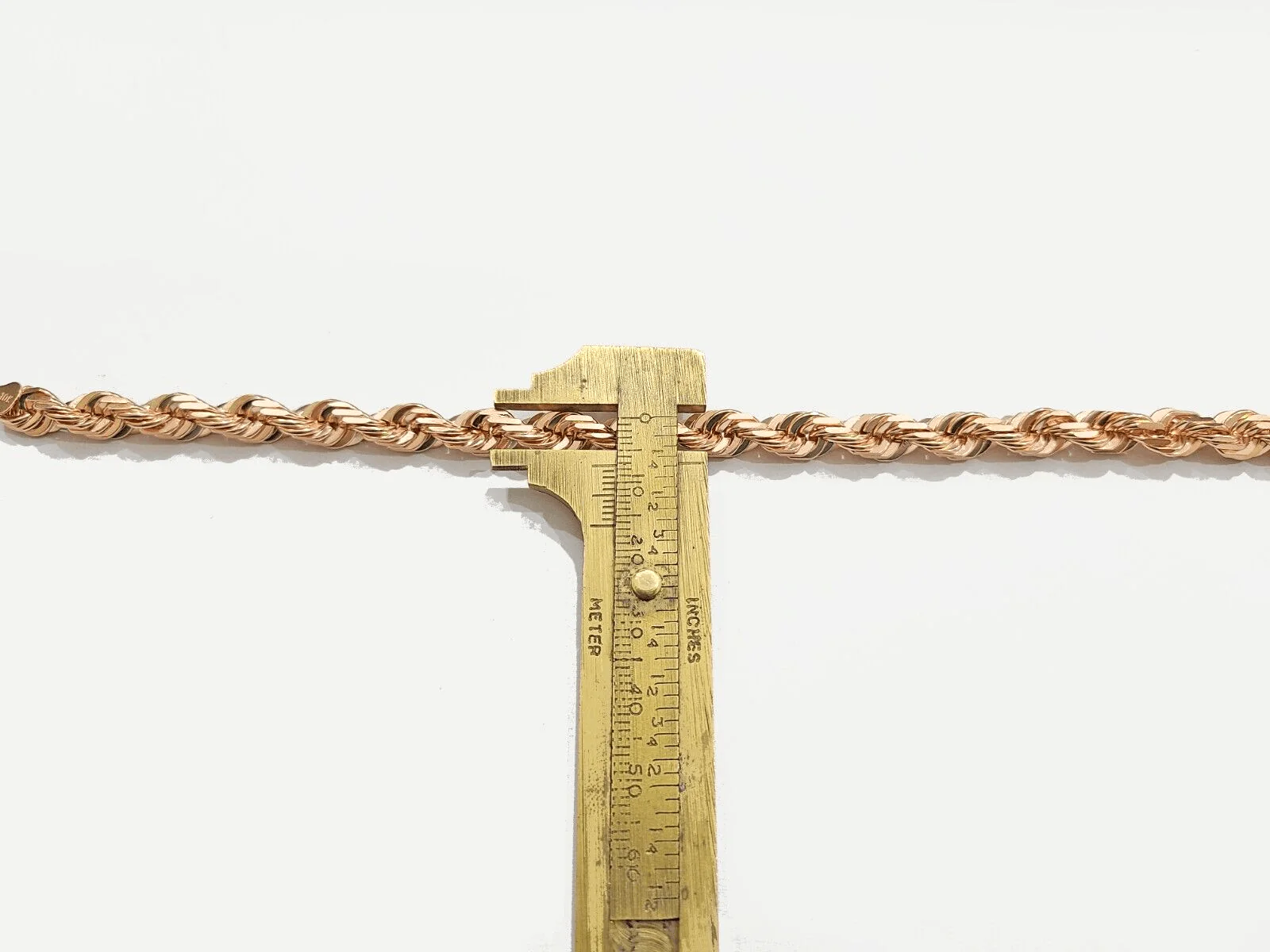 Real 10kt Solid Rose Gold Rope Bracelet Unisex 8.5'' Inches 7mm - Image 4