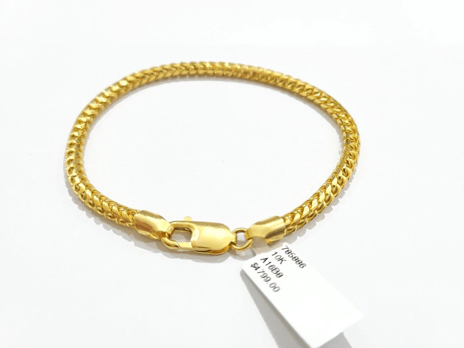 Real 10kt Solid Yellow Gold Franco Bracelet Unisex 8'' Inches 4mm - Image 4